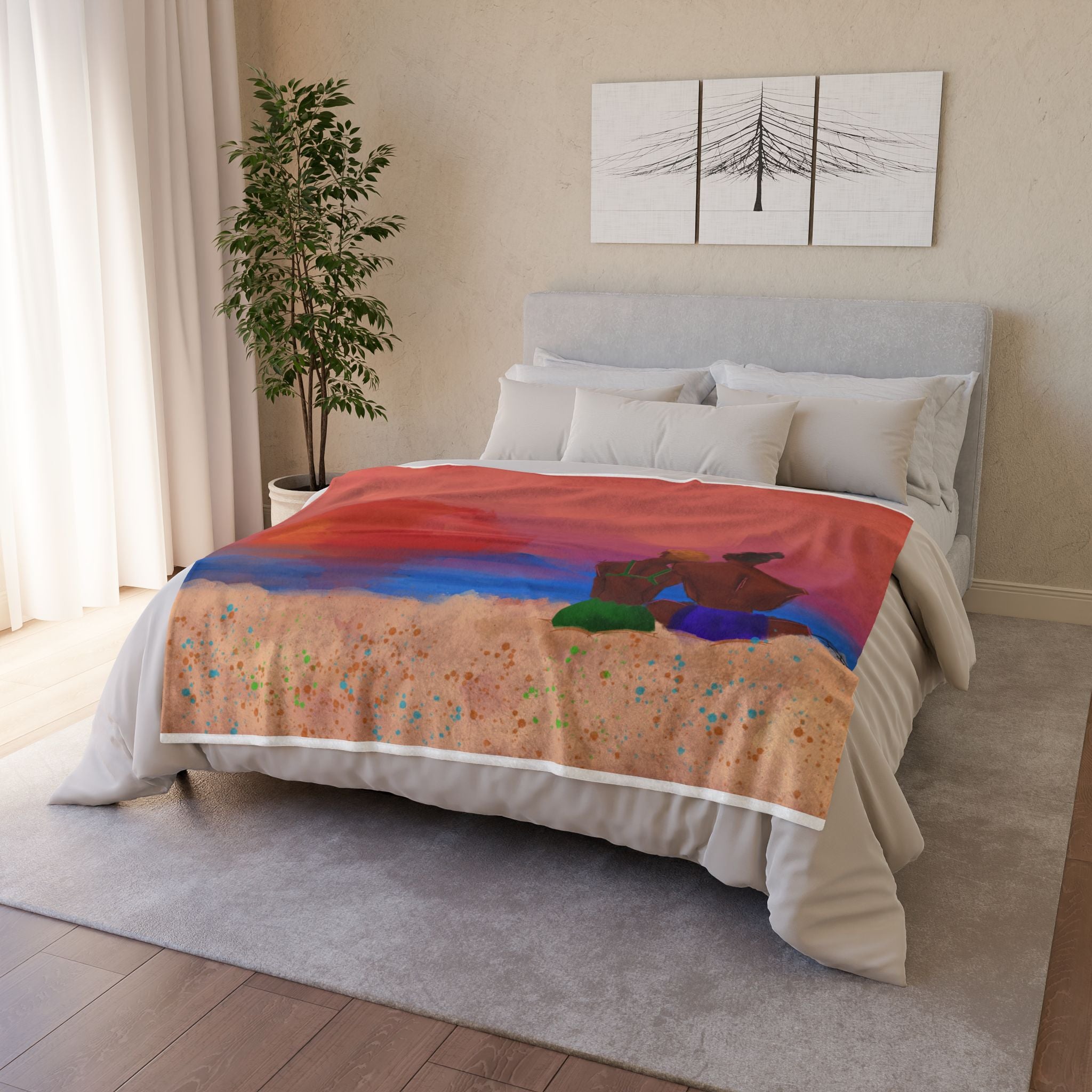 ‘Beach Date’ Soft Polyester Blanket