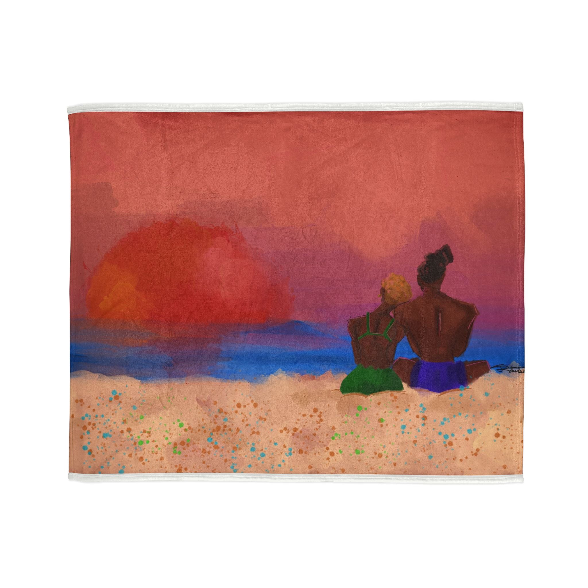 ‘Beach Date’ Soft Polyester Blanket