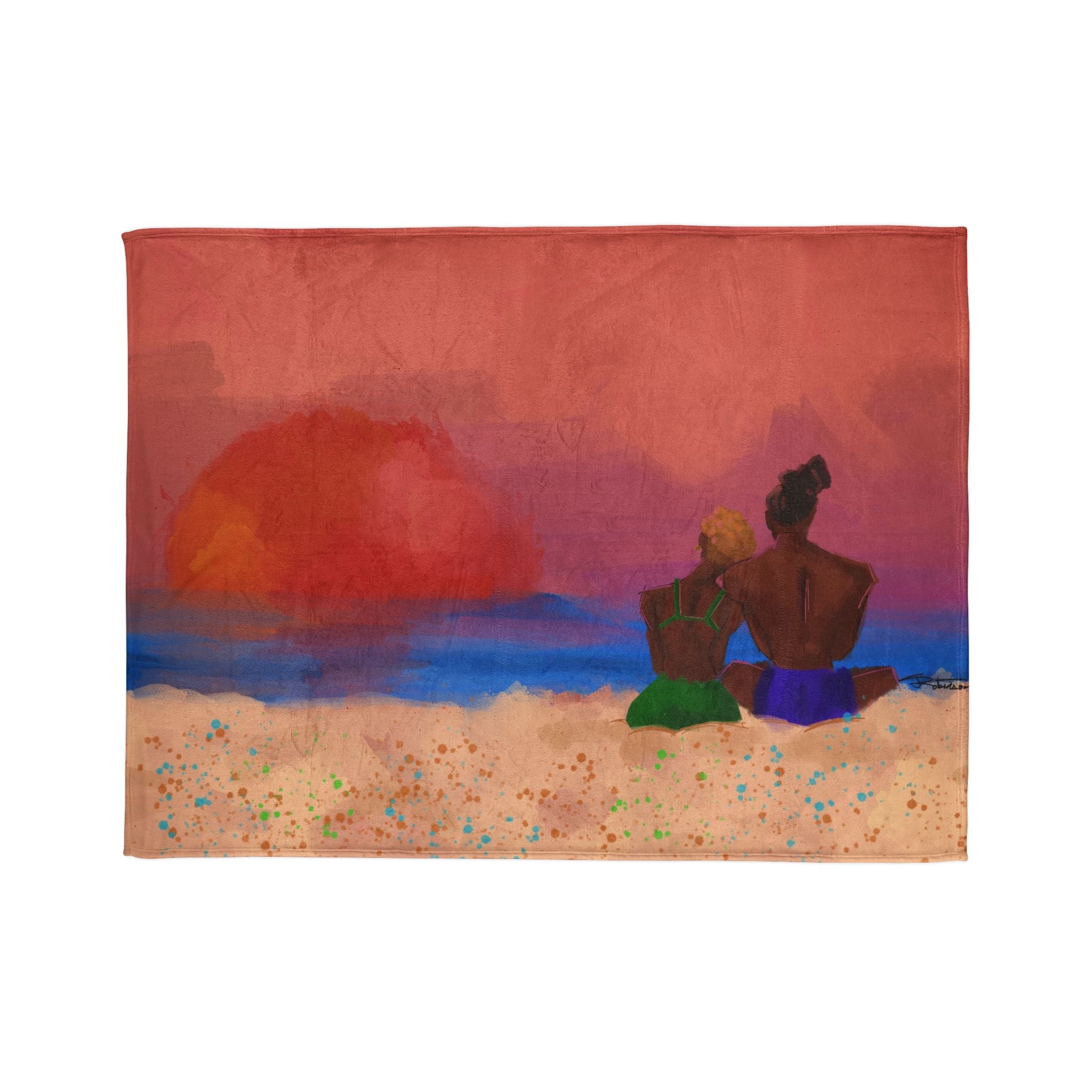 ‘Beach Date’ Soft Polyester Blanket